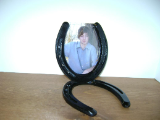 Single horseshoe picture frame